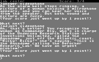 Seastalker (Commodore 64) screenshot: Videophone.