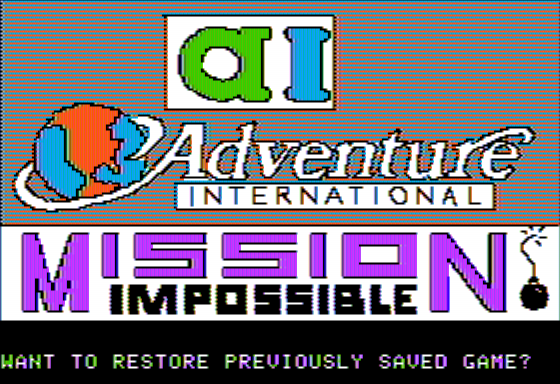 Scott Adams' Graphic Adventure #3: Secret Mission (Apple II) screenshot: Title Screen