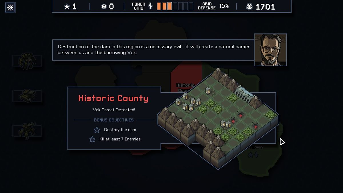 Into the Breach (Windows) screenshot: Seems like a good choice for the next mission