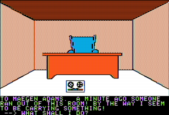 Scott Adams' Graphic Adventure #3: Secret Mission (Apple II) screenshot: Graphical Depiction