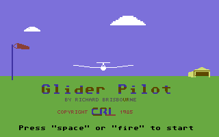 Glider Pilot (Commodore 64) screenshot: Title Screen.