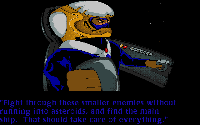 Axia (DOS) screenshot: Your mission.