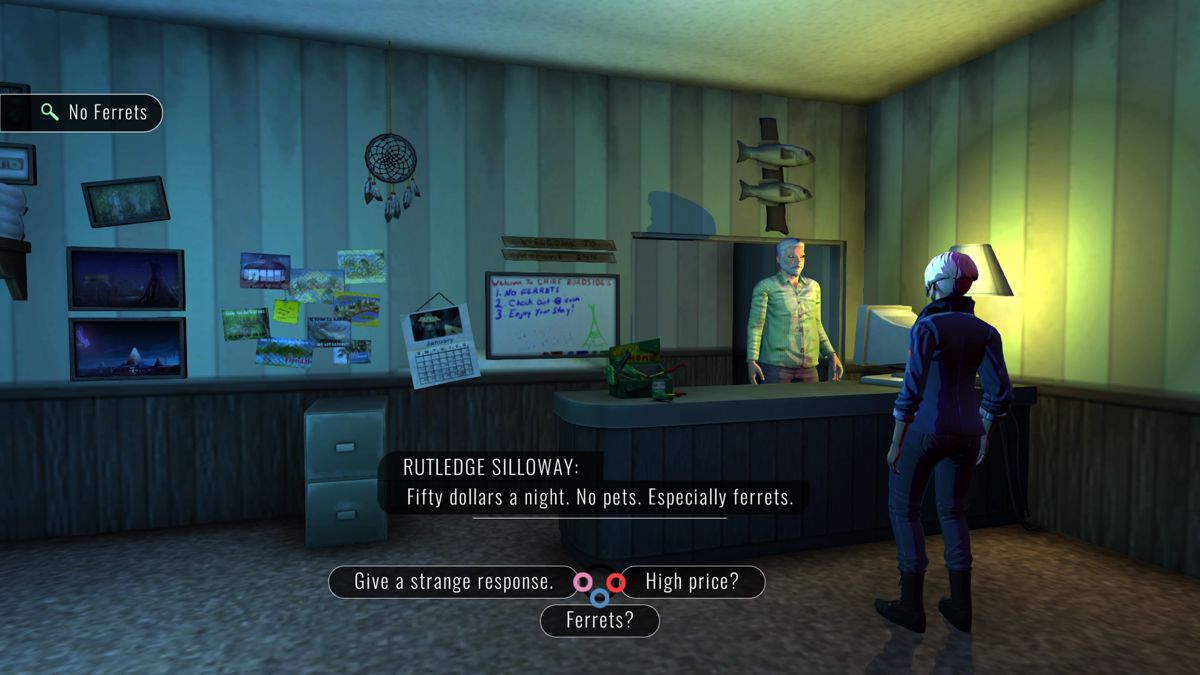 Knee Deep (PlayStation 4) screenshot: Trying to rent a room