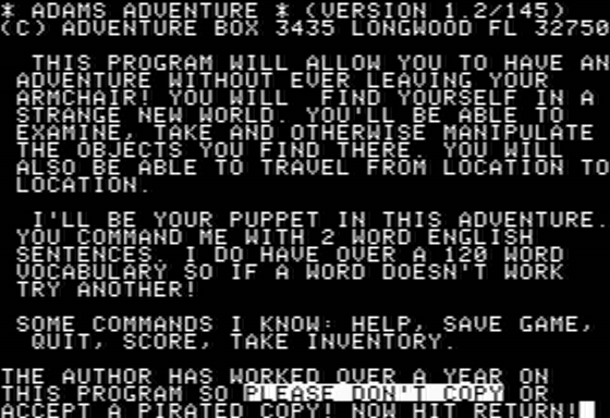 Mystery Fun House (Apple II) screenshot: Introduction