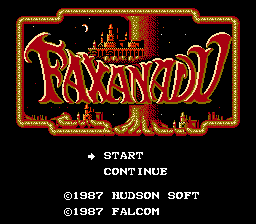 Faxanadu (NES) screenshot: Japan Title screen