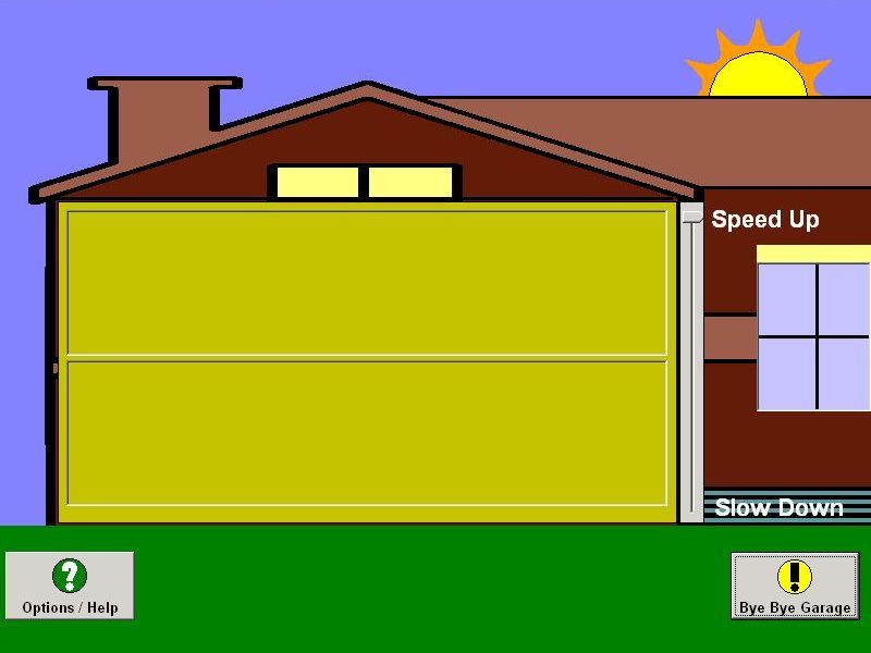 BiggieBoy Garage Door Opener (Windows) screenshot: The start of the game. This is the default colour of the garage door