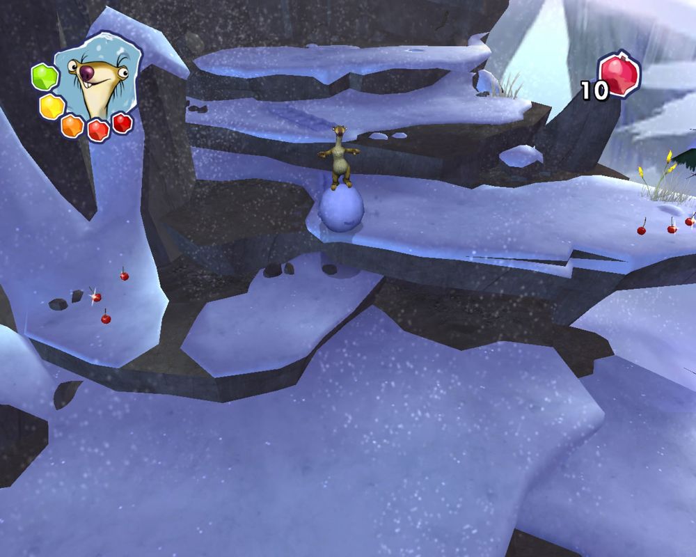 Ice Age: Dawn of the Dinosaurs (Windows) screenshot: Balancing on a snowball (demo version)
