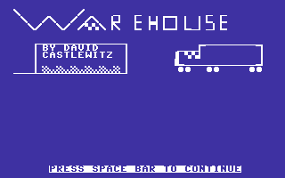 Warehouse (Commodore 64) screenshot: Title Screen.