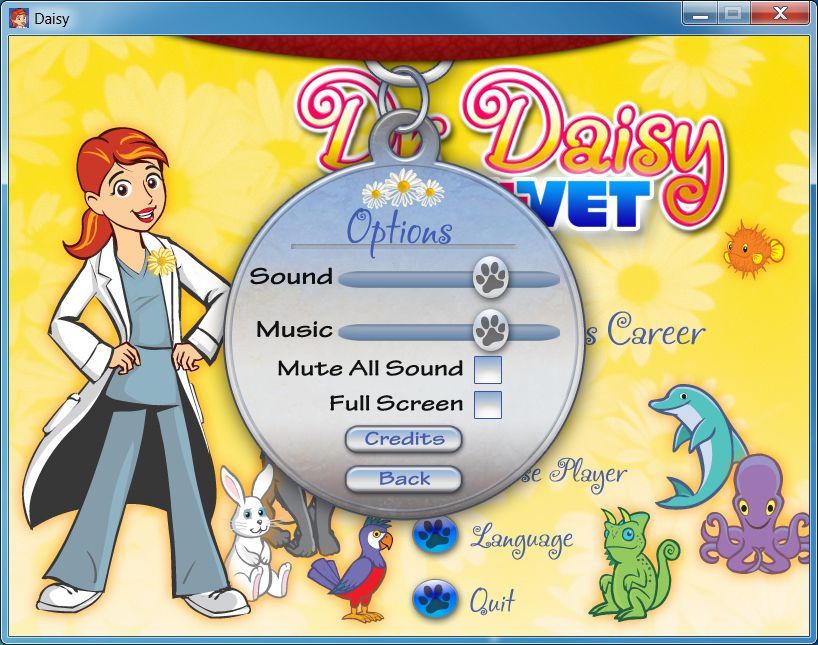 Dr. Daisy: Pet Vet (Windows) screenshot: The game plays either in full screen mode or in a window