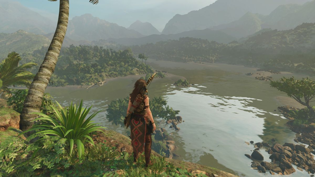 Shadow of the Tomb Raider: The Nightmare (Windows) screenshot: Overlooking the scenery.