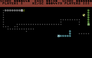 Squirm (Commodore 16, Plus/4) screenshot: The lights have gone out.