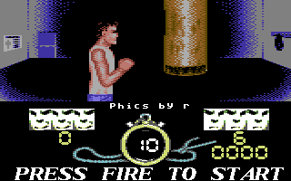 Street Cred Boxing (Commodore 64) screenshot: Start Screen.