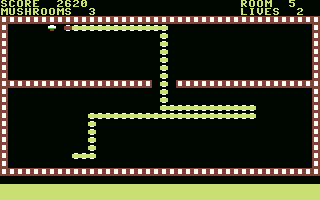 Nerm of Bemer (Commodore 64) screenshot: Wriggling across room 5
