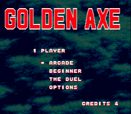 Golden Axe (Genesis) screenshot: Main menu
