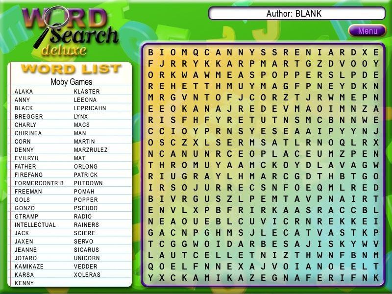 Word Search Deluxe (Windows) screenshot: Once created the personal word group can be used to create new puzzles