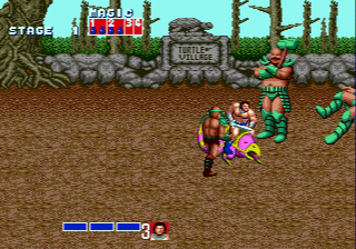 Golden Axe (Genesis) screenshot: With the dragon, life becomes easier