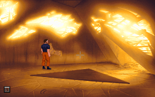 The Dig (DOS) screenshot: Gorgeous effects in a mysterious ancient tomb