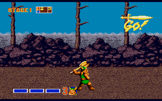 Golden Axe (Amiga) screenshot: GO sign