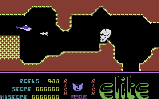 Airwolf (Commodore 16, Plus/4) screenshot: Avoid the missile.