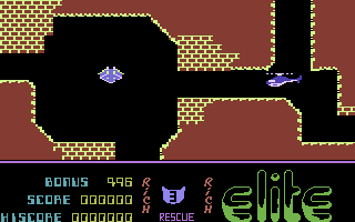 Airwolf (Commodore 16, Plus/4) screenshot: Don't touch the walls.