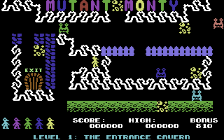 Mutant Monty (Commodore 64) screenshot: Let's get the gold.