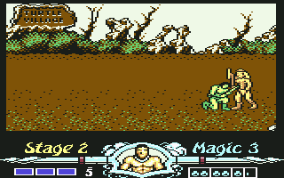 Golden Axe (Commodore 64) screenshot: "Kneel before me"