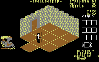 Spellseeker (Commodore 64) screenshot: Start of your quest.