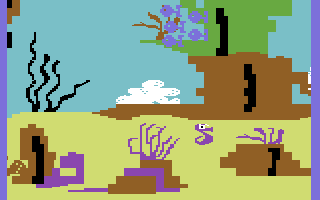 Sea Horse Hide'n Seek (Commodore 64) screenshot: Looking out for fish.