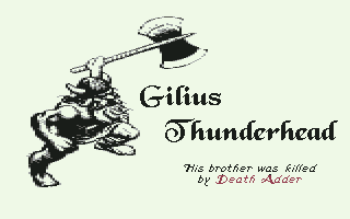 Golden Axe (Commodore 64) screenshot: Meet Gilius Thunderhead