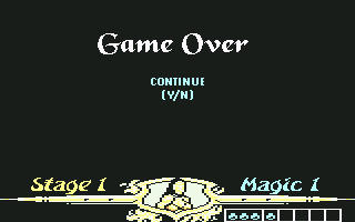 Golden Axe (Commodore 64) screenshot: Game Over