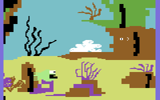 Sea Horse Hide'n Seek (Commodore 64) screenshot: Changed colour to hide.