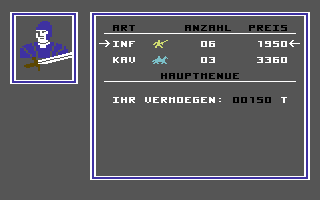 Kolonialmacht (Commodore 64) screenshot: Amount of men under your command.
