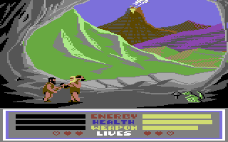 Millenium Warriors (Commodore 64) screenshot: Hit him.