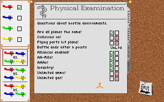 Triplane Turmoil (DOS) screenshot: the options screen