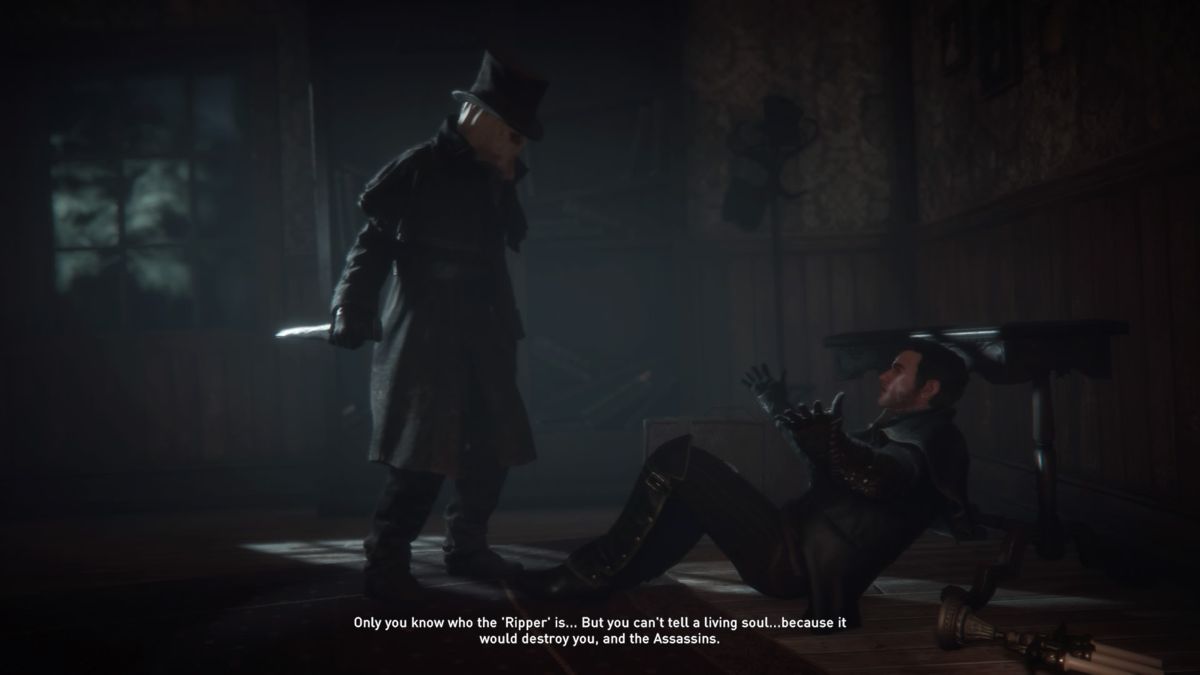 Assassin's Creed: Syndicate - Jack the Ripper (PlayStation 4) screenshot: Jack the Ripper killing Jack Frye, the protagonist of base game