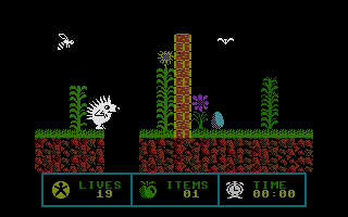 Spiky Harold (Commodore 16, Plus/4) screenshot: Entrance to underground.