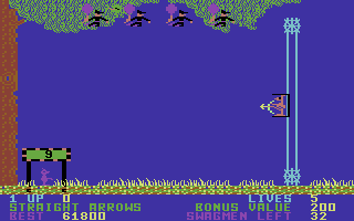 Outback (Commodore 64) screenshot: Here comes the Swagmen.