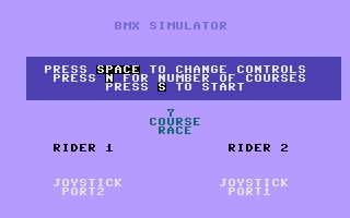 BMX Simulator (Commodore 16, Plus/4) screenshot: Title Screen.
