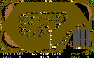 BMX Simulator (Commodore 16, Plus/4) screenshot: Start of the race.