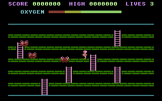 Hektik (Commodore 16, Plus/4) screenshot: Trapped a monster.