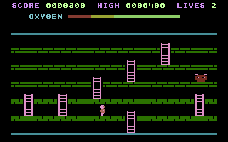 Hektik (Commodore 16, Plus/4) screenshot: One monster left.
