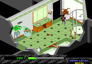 Haunting Starring Polterguy (Genesis) screenshot: Turd-throwing goblin. Yeah.