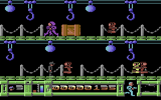 Mission A.D. (Commodore 64) screenshot: Being attacked.