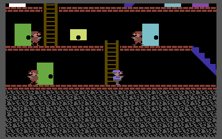 Gumshoe (Commodore 64) screenshot: Let's rescue the girl.