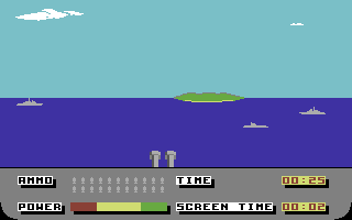 Soldier One (Commodore 64) screenshot: Behind the Cannon.
