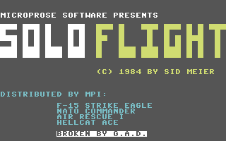 Solo Flight (Commodore 64) screenshot: Loading Screen (1984 version)