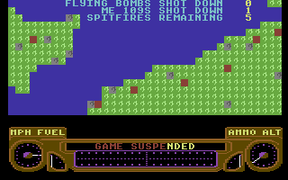 Spitfire (Commodore 64) screenshot: Pause Mode.