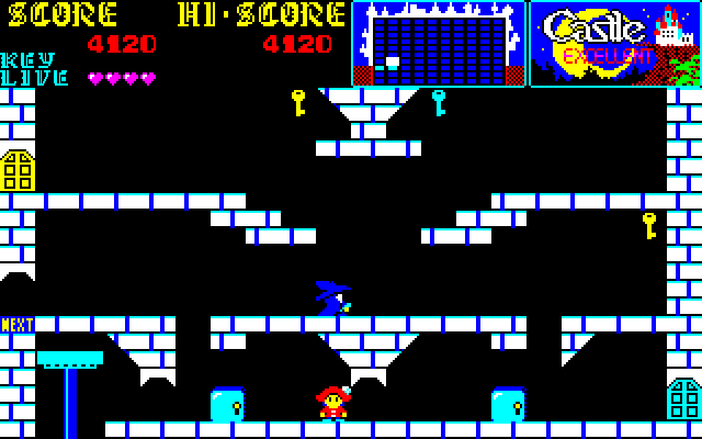 Castlequest (Sharp X1) screenshot: Also unlike the Famicom/NES version, the witch doesn't summon other enemies here
