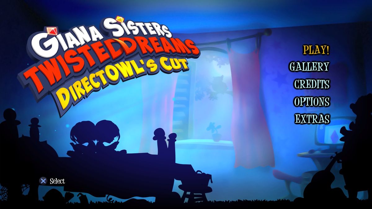Giana Sisters: Twisted Bundle (PlayStation 4) screenshot: DirectOwl's Cut - Main menu (normal version)