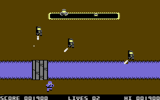 Commando (Commodore 16, Plus/4) screenshot: Second area.